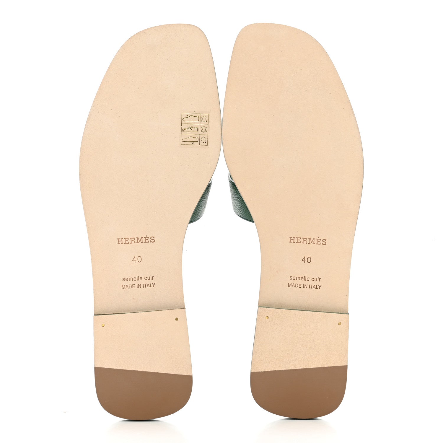 Hermes Epsom Oran Sandals 40 Vert Cactus 5 of 9
