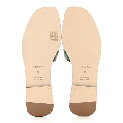 Hermes Epsom Oran Sandals 40 Vert Cactus 5 of 9
