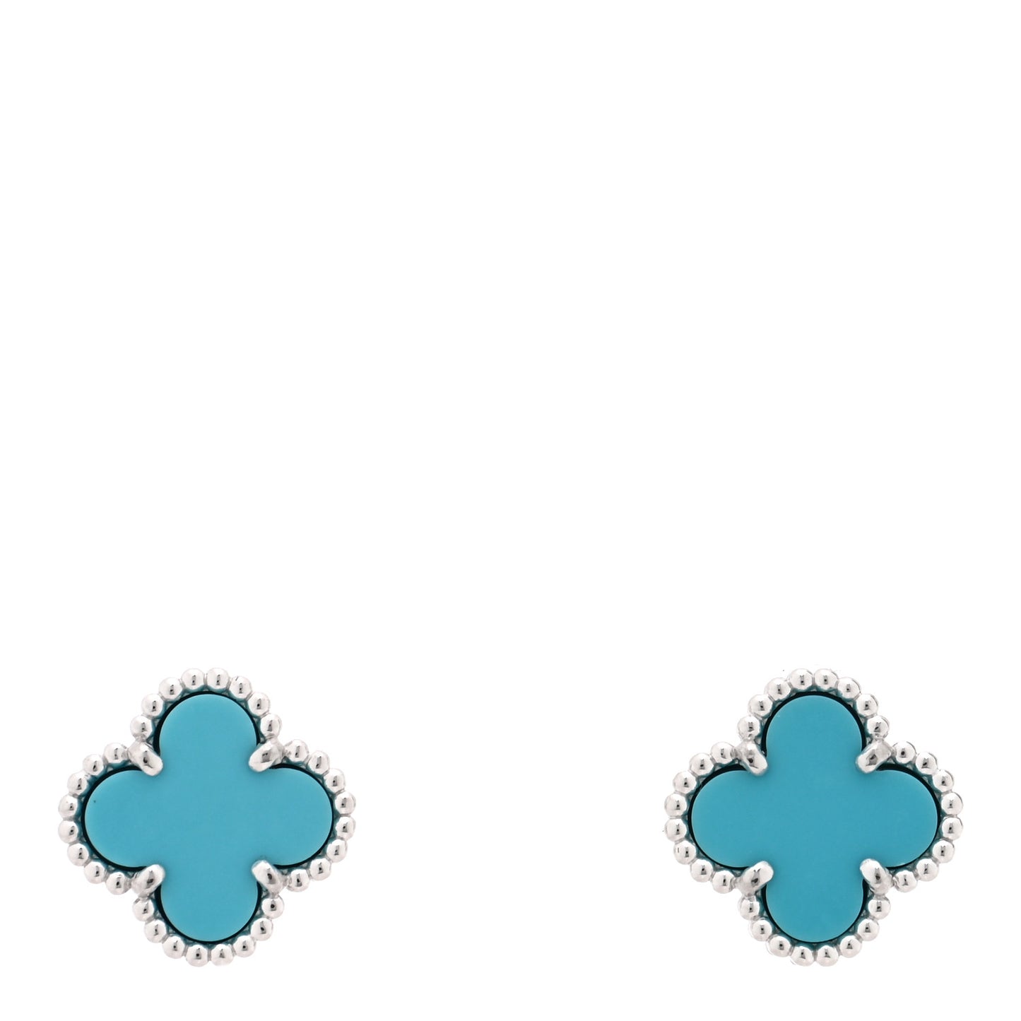 18K White Gold Turquoise Sweet Alhambra Earrings