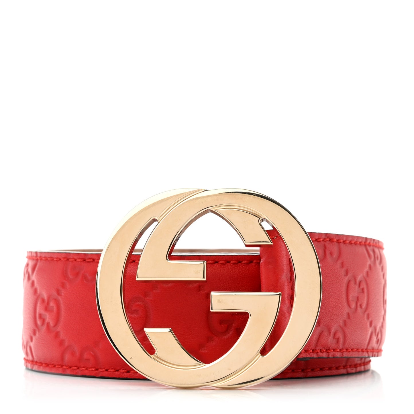 Guccissima Interlocking G Belt 75 30 Red