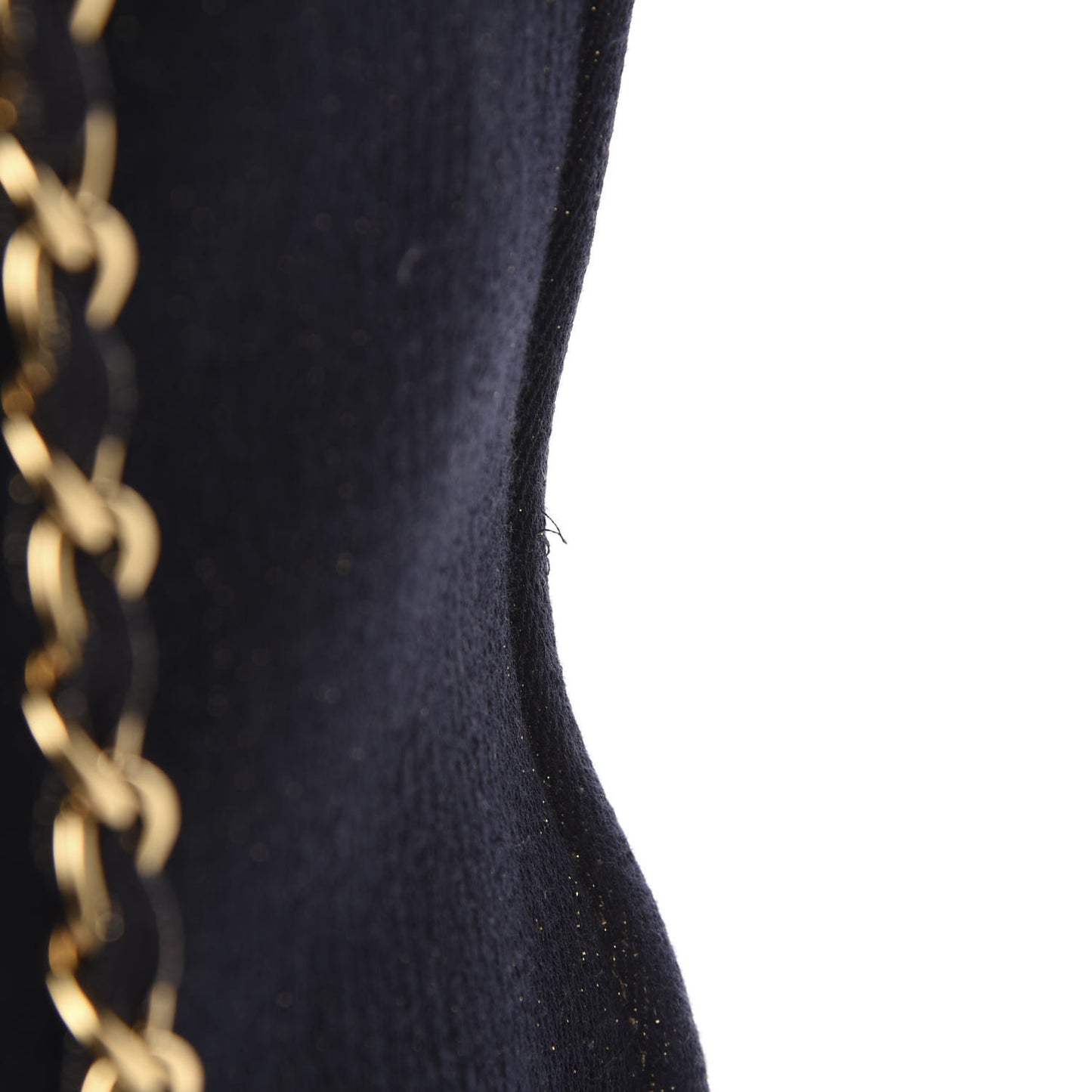 Lurex Canvas Medium Deauville Tote Navy Blue Gold