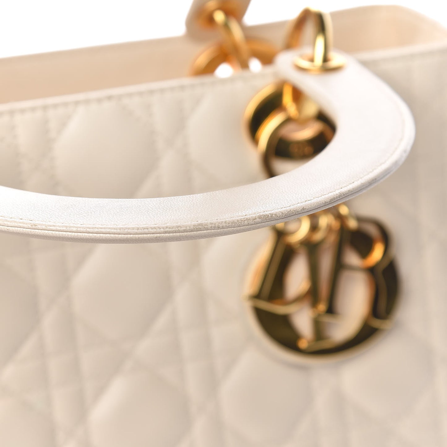 Lambskin Cannage Medium Lady Dior Light Beige