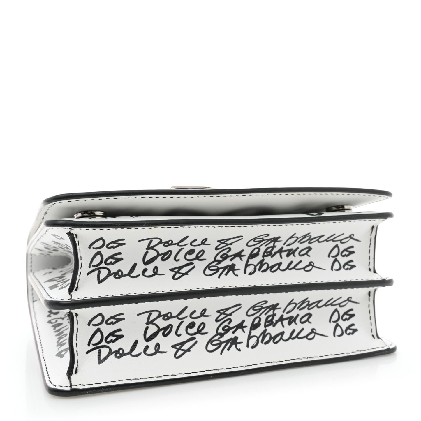 Calfskin DG Graffiti Print 3.5 Crossbody White