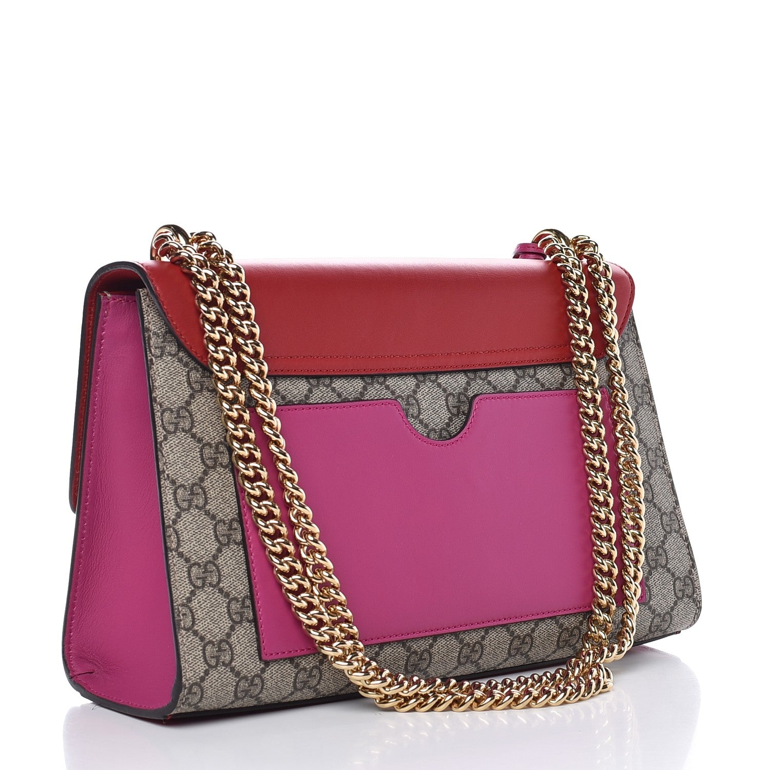 Gucci GG Supreme Monogram Calfskin Medium Padlock Shoulder Bag Beige Hibiscus Red New Rosette 4 of 10