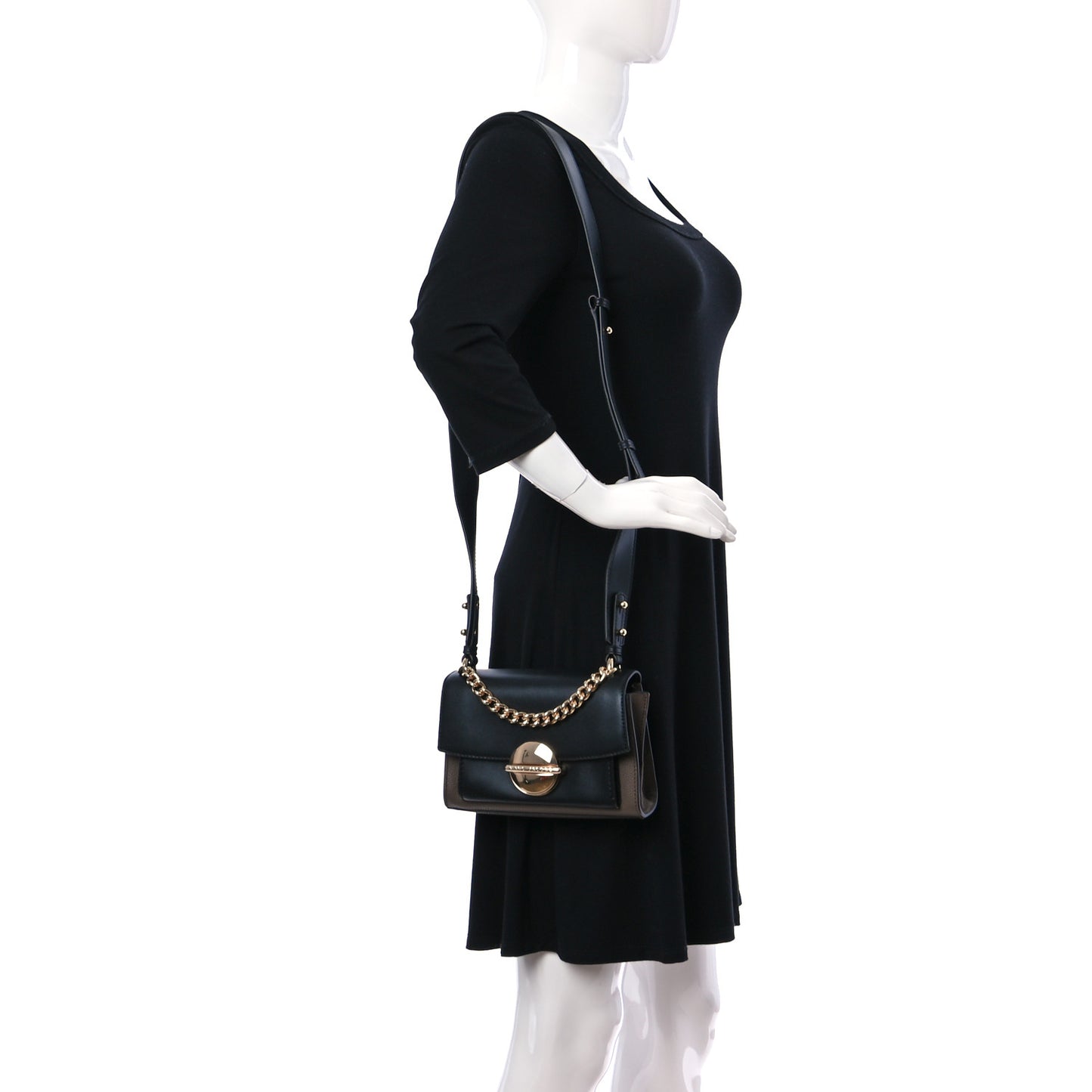 Calfskin Tuck Lock Bag Black Multicolor