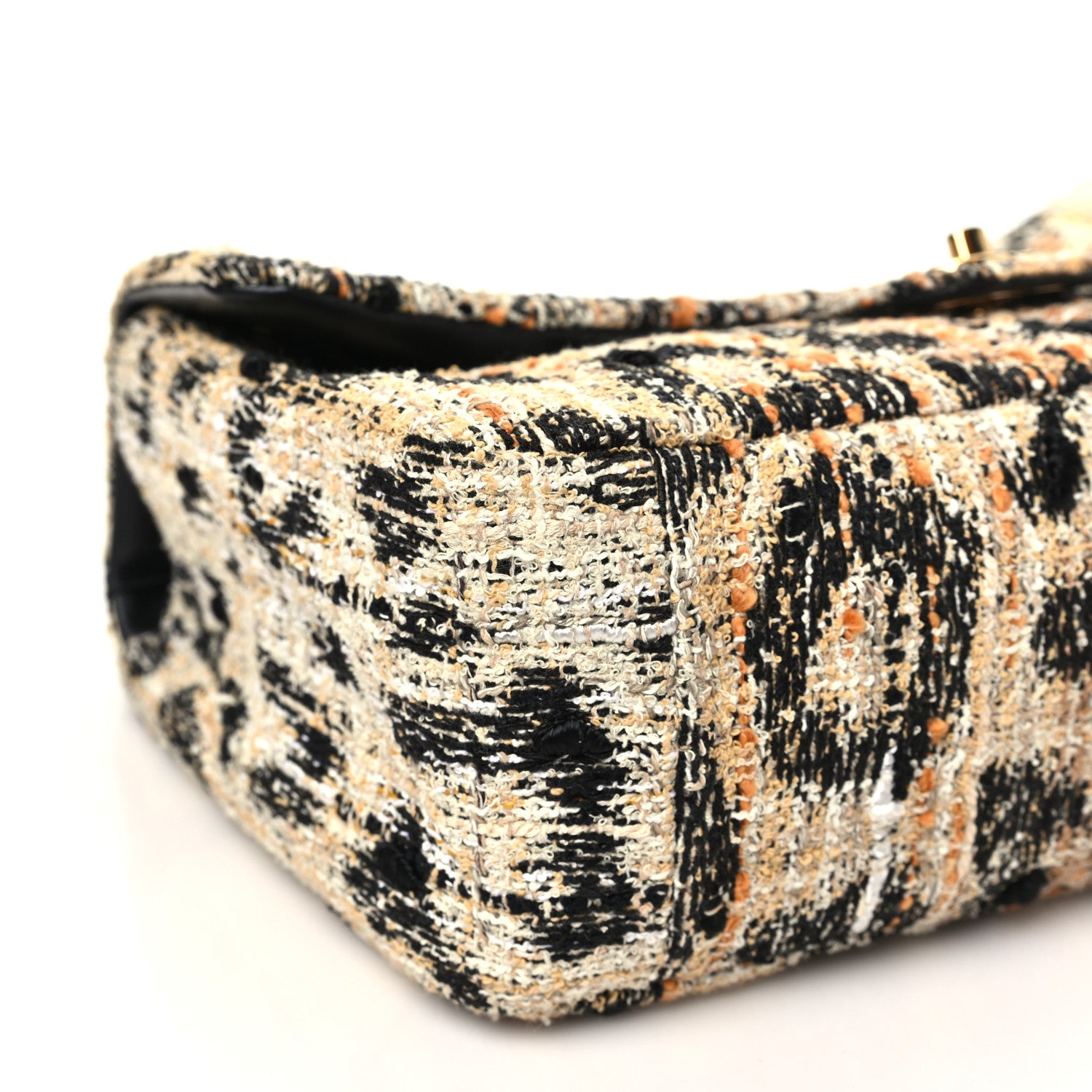 Chanel Tweed Mixed Fibers Leopard Print Small Souplissimo Maxi Flap Brown Black White 8 of 10