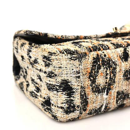 Chanel Tweed Mixed Fibers Leopard Print Small Souplissimo Maxi Flap Brown Black White 8 of 10