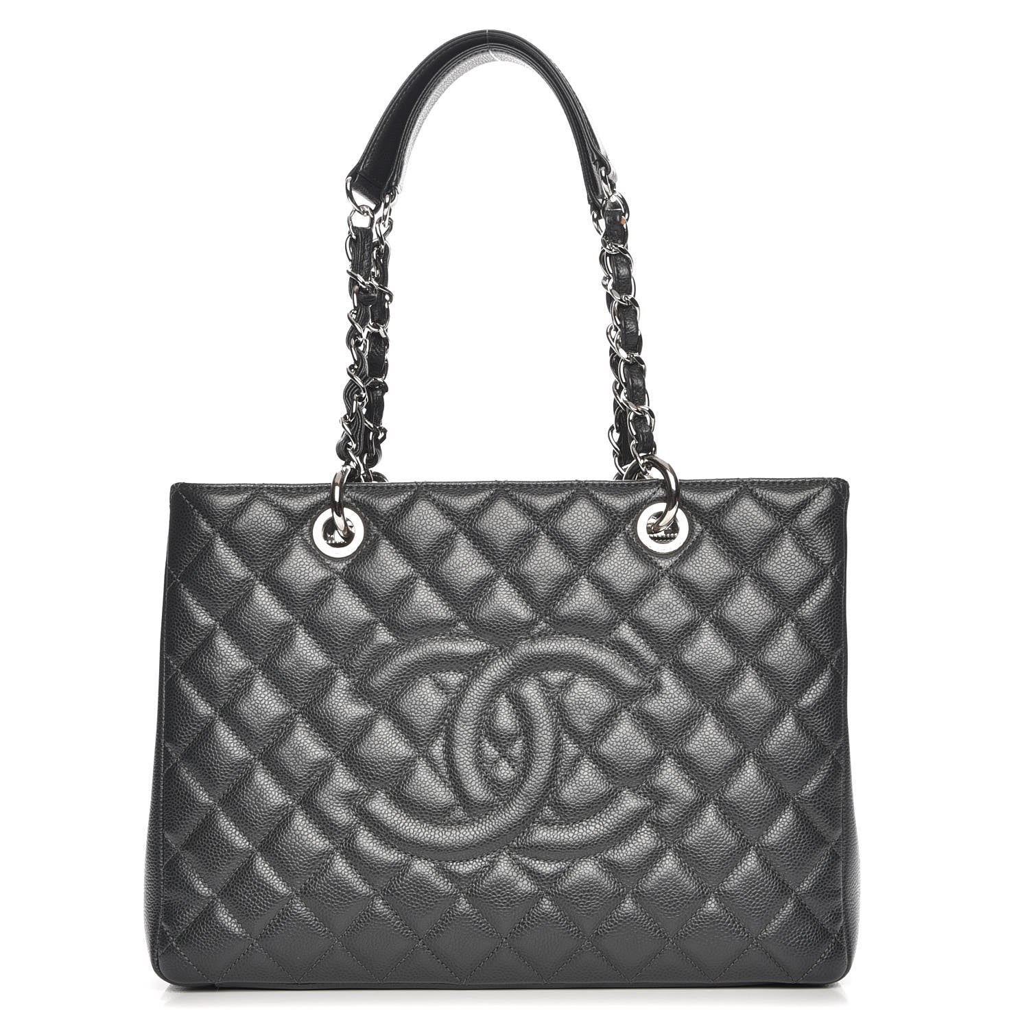 Chanel Caviar Quilted Grand Shopping Tote GST Dark Grey 1 of 8