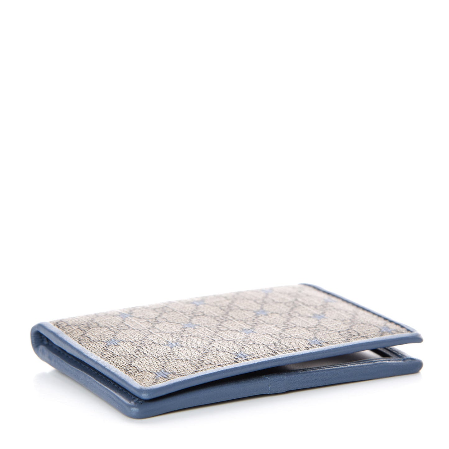 GG Supreme Monogram Stars ID Card Wallet Light Blue