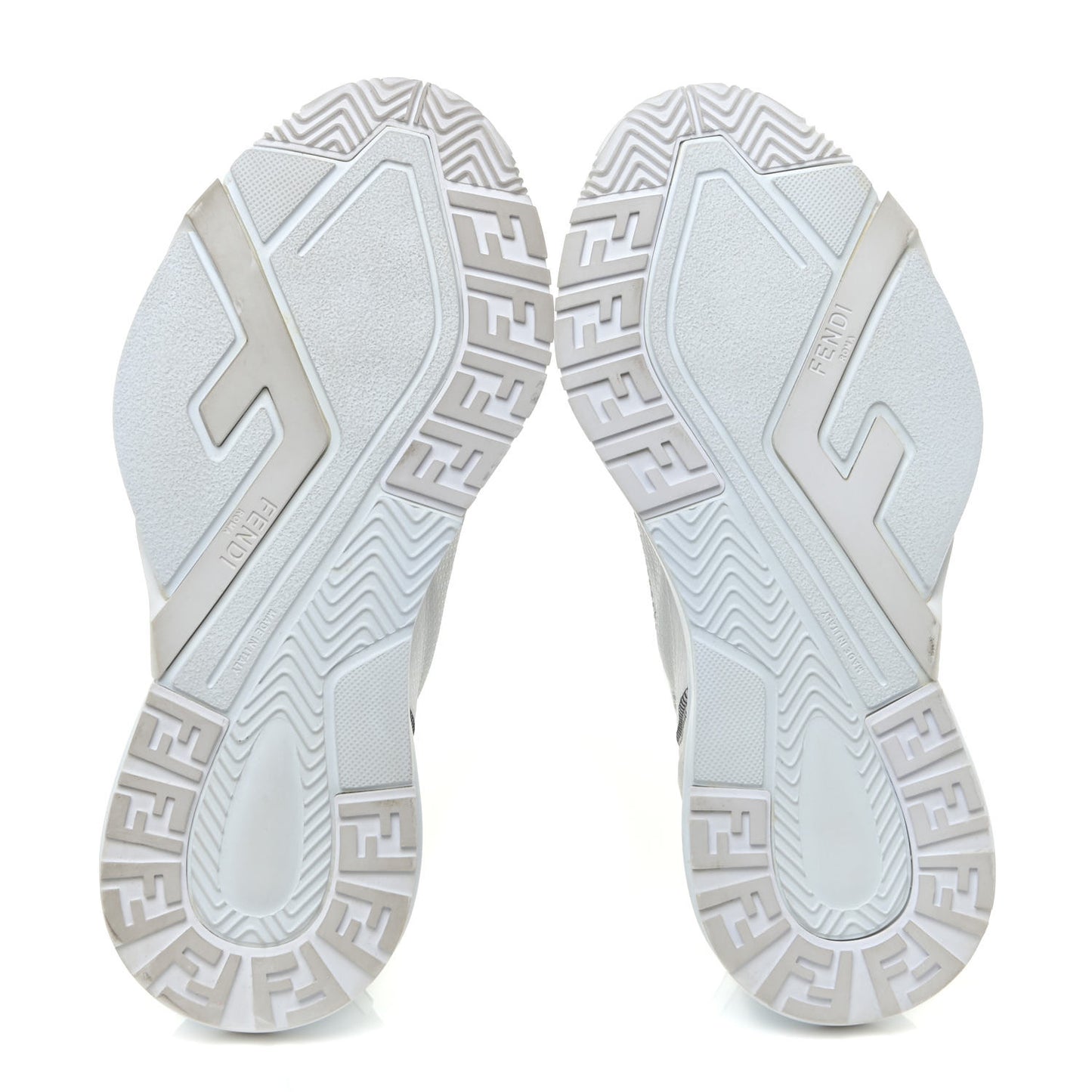 Nylon Suede Transparent Fendi Flow Low Top Sneakers 36 White