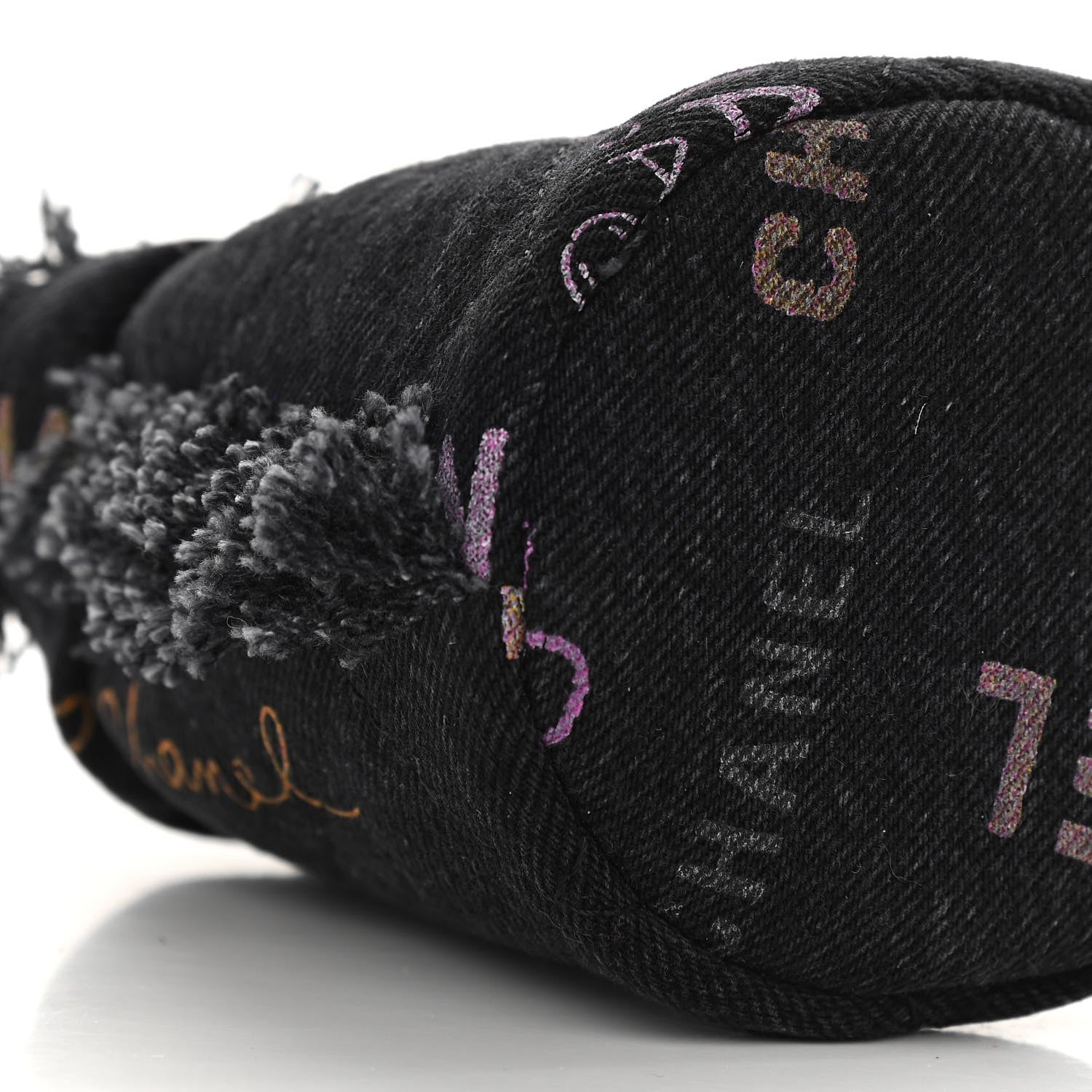 Chanel Denim Quilted Mood Mini Bucket With Chain Black Multicolor 9 of 11