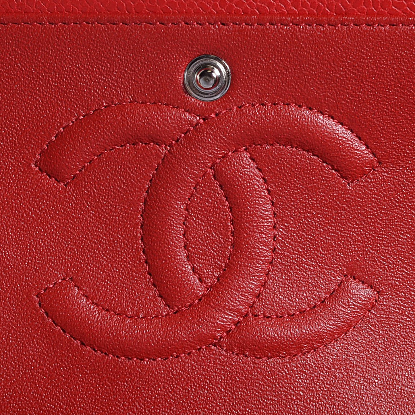 Caviar Quilted Medium Double Flap Red