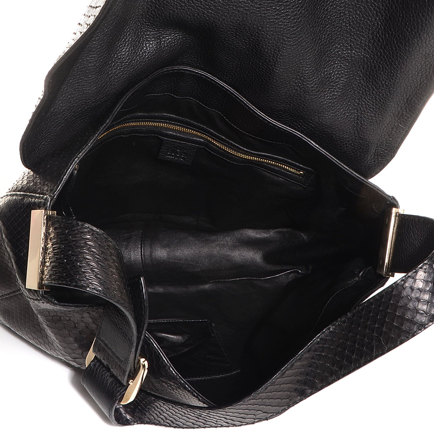 Gucci Snakeskin G Square Medium Shoulder Bag Black 5 of 7