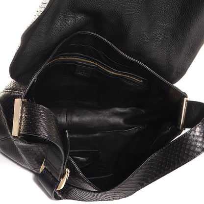 Gucci Snakeskin G Square Medium Shoulder Bag Black 5 of 7