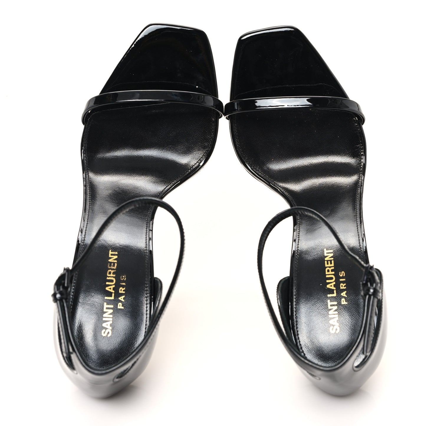 Patent Calfskin Opyum 110 Sandals 40 Black Gold