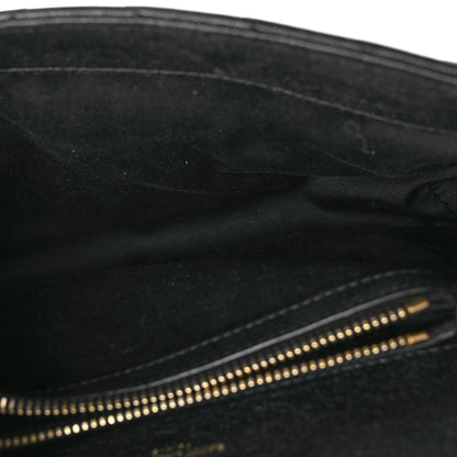 Saint Laurent Sheepskin Matelasse Chevron Monogram Medium College Bag Black 5 of 11