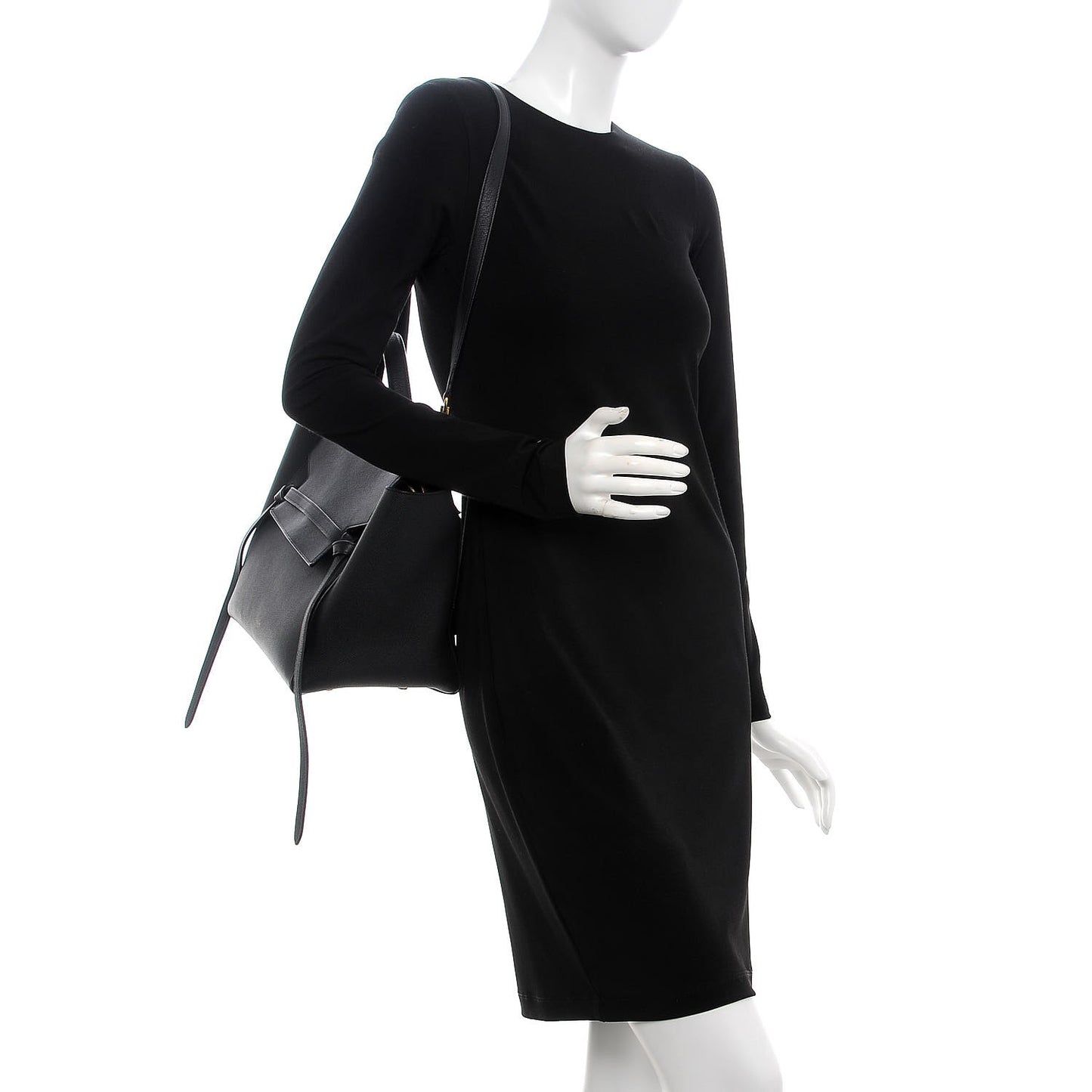 Grained Calfskin Small Belt Bag Black
