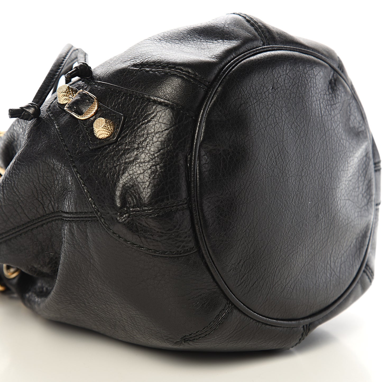 Agneau Giant 12 Gold Hardware Mini Pompon Black