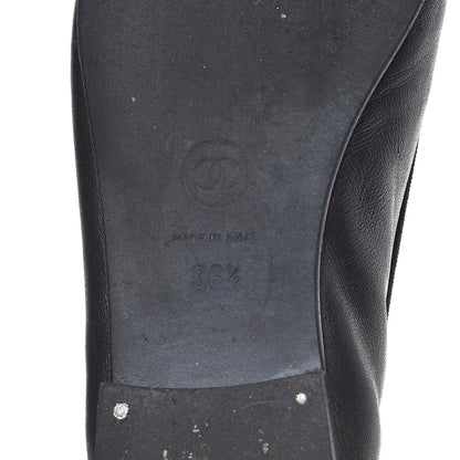 Chanel Lambskin Patent CC Cap Toe Ballerina Flats 36.5 Black 9 of 13