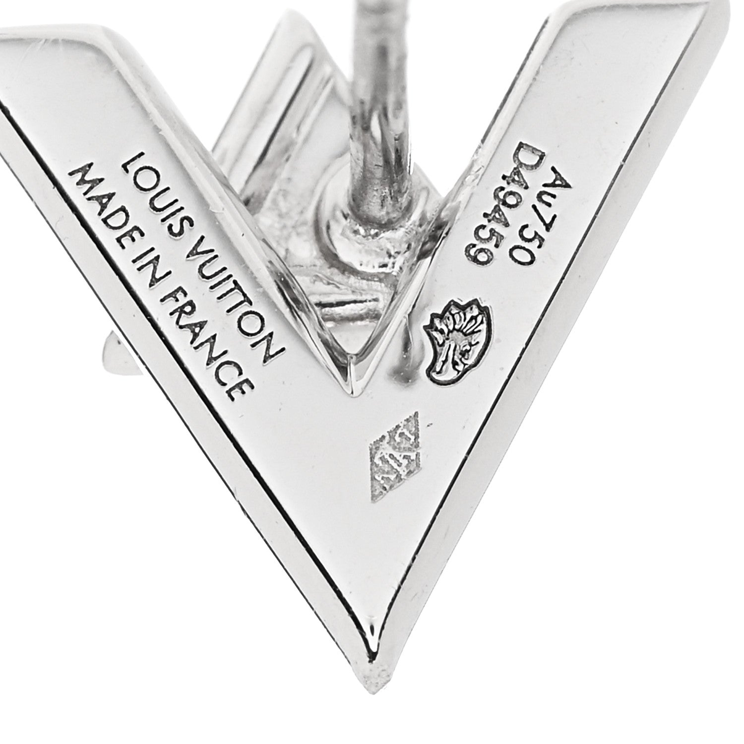 Louis Vuitton 18K White Gold Diamond LV Volt One Earrings 4 of 5