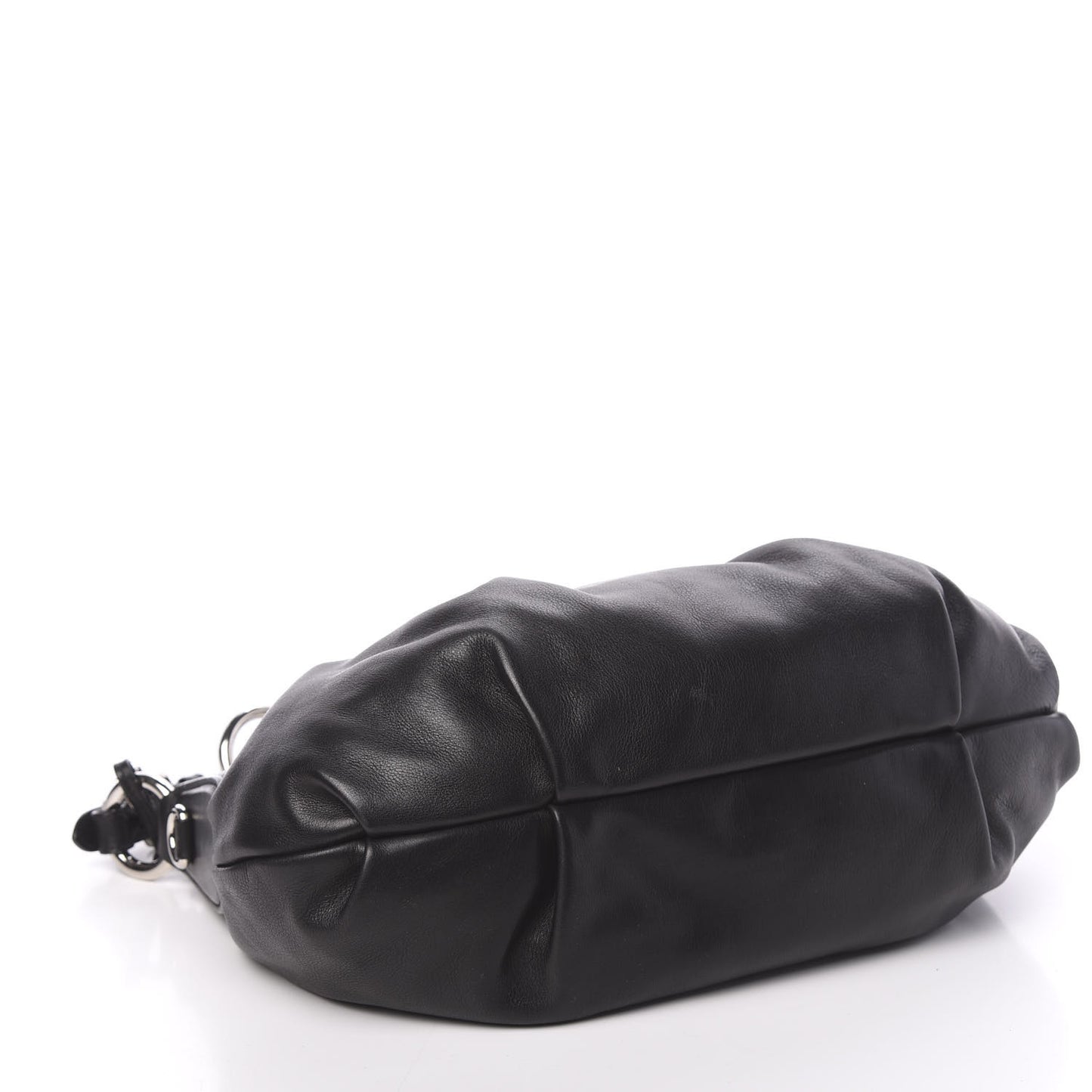 Soft Calfskin Pleated Hobo Black