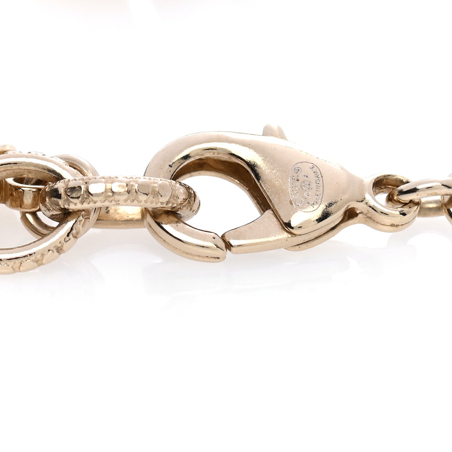 Chanel Crystal Pearl Papyrus Bracelet Gold Grey 5 of 5