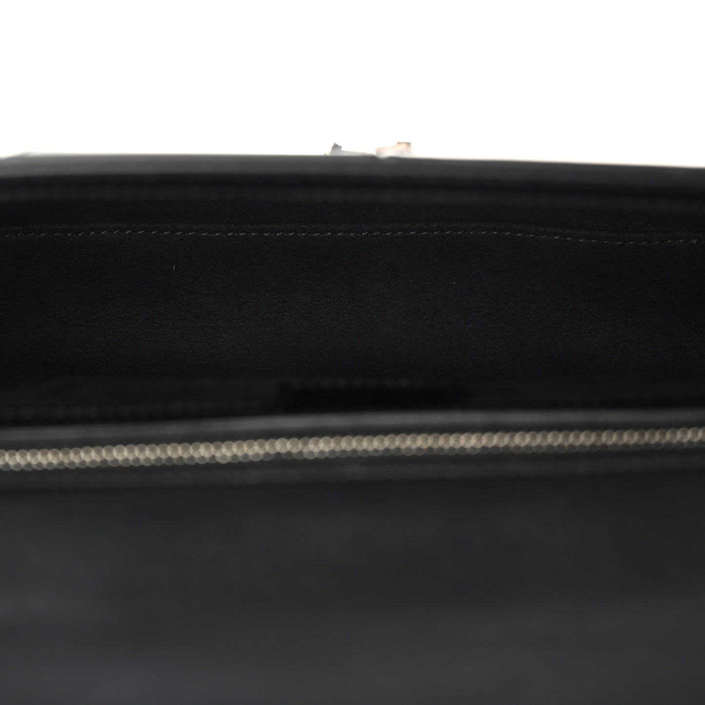 Senna Calfskin Lines Petite GG Top Handle Shoulder Bag Black Mystic White