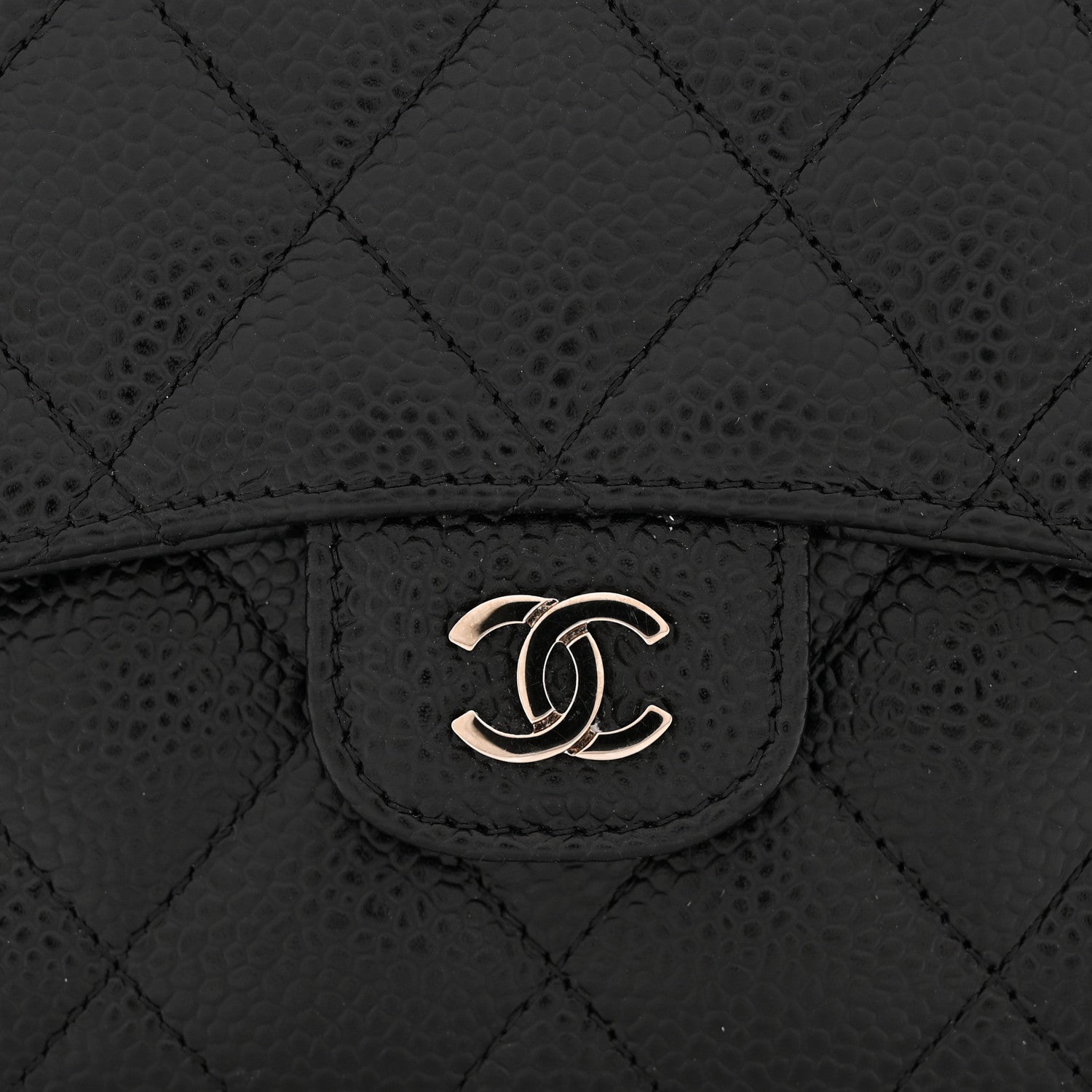 Chanel Caviar Quilted Compact Flap Wallet Black 9 of 9