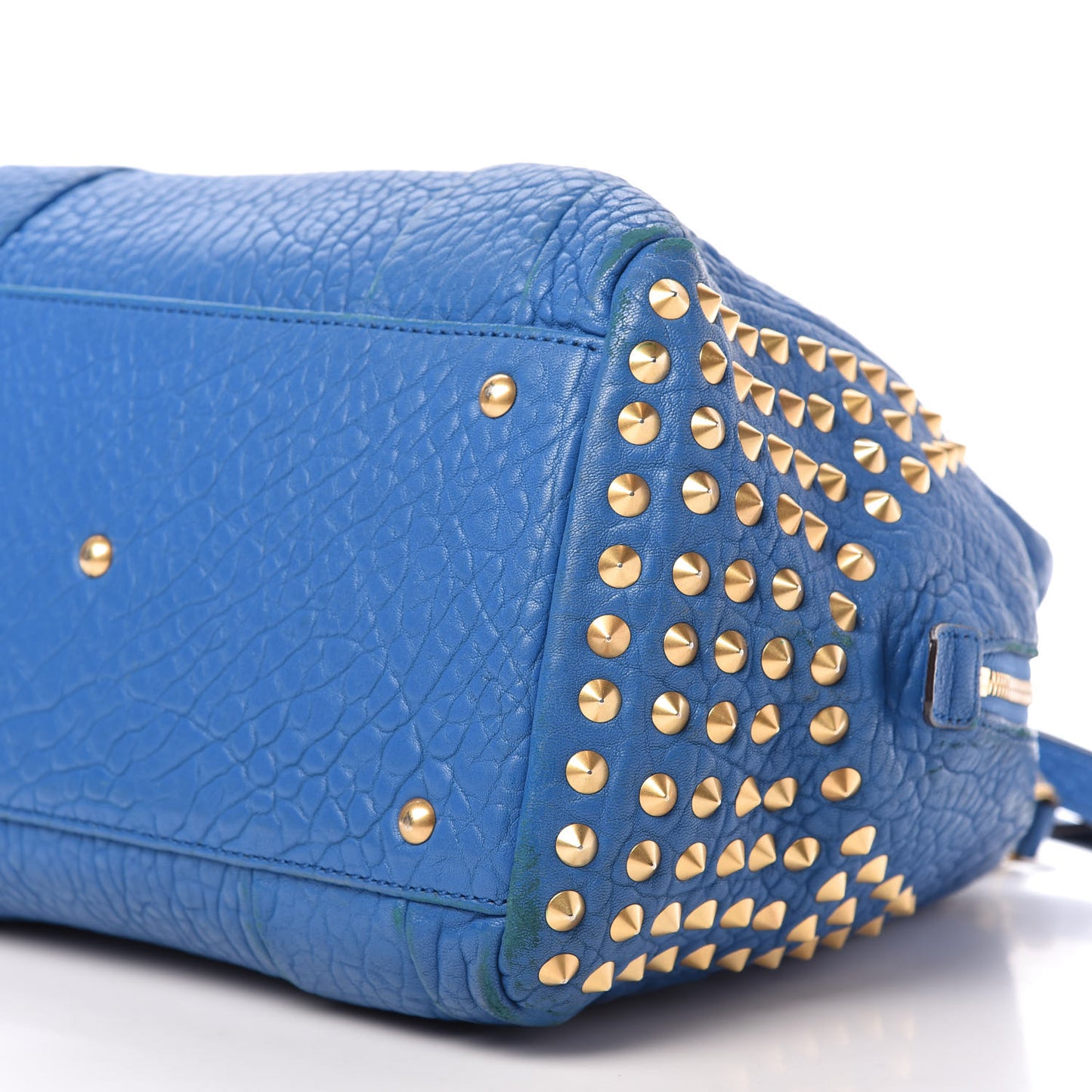 Lambskin Studded Shoulder Bag Blue