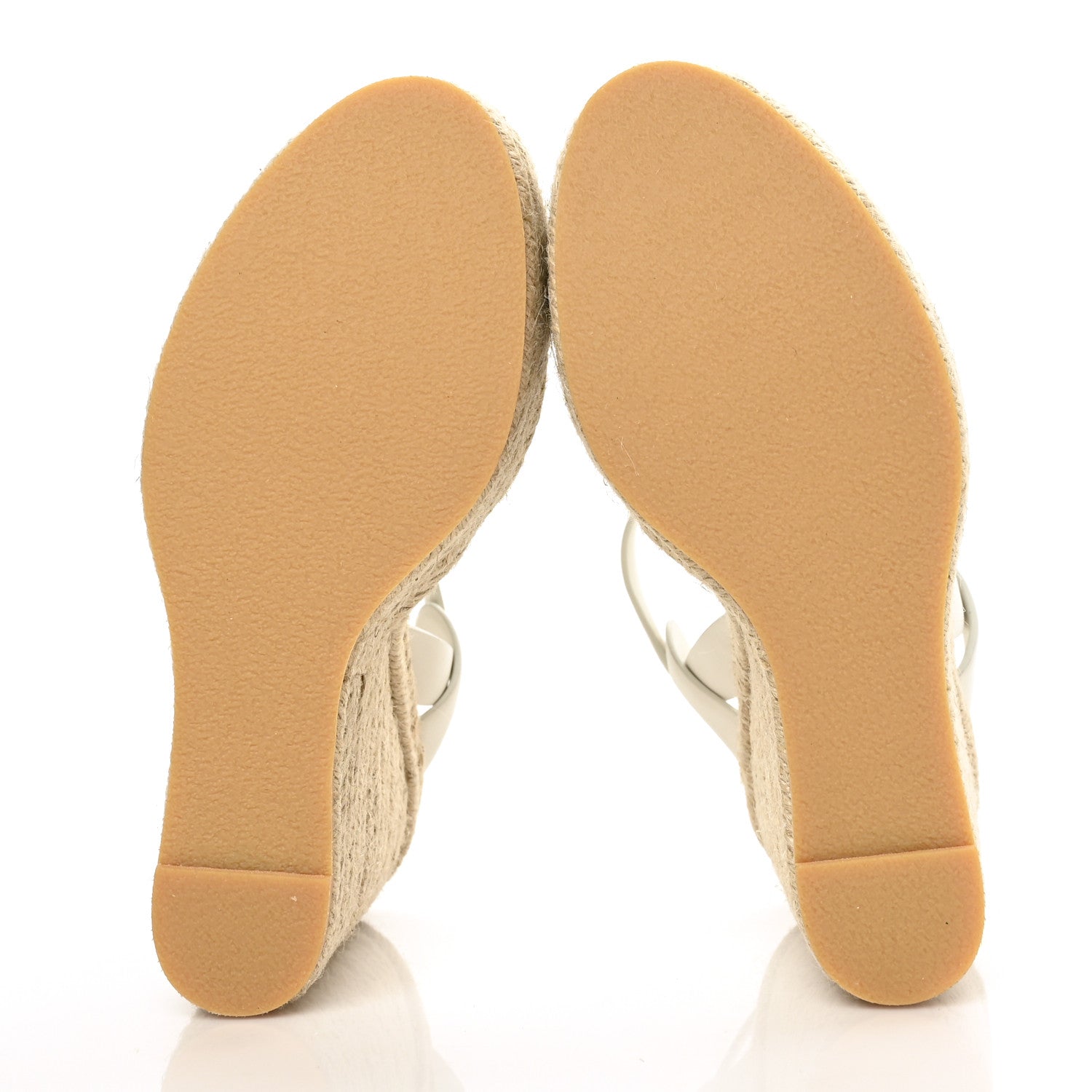Saint Laurent Calfskin Tribute 95 Platform Espadrille Wedge Sandals 40 Porcellana 5 of 7