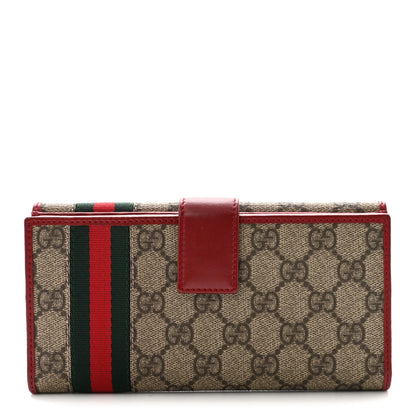Gucci GG Supreme Monogram Web Continental Wallet Red 1 of 8