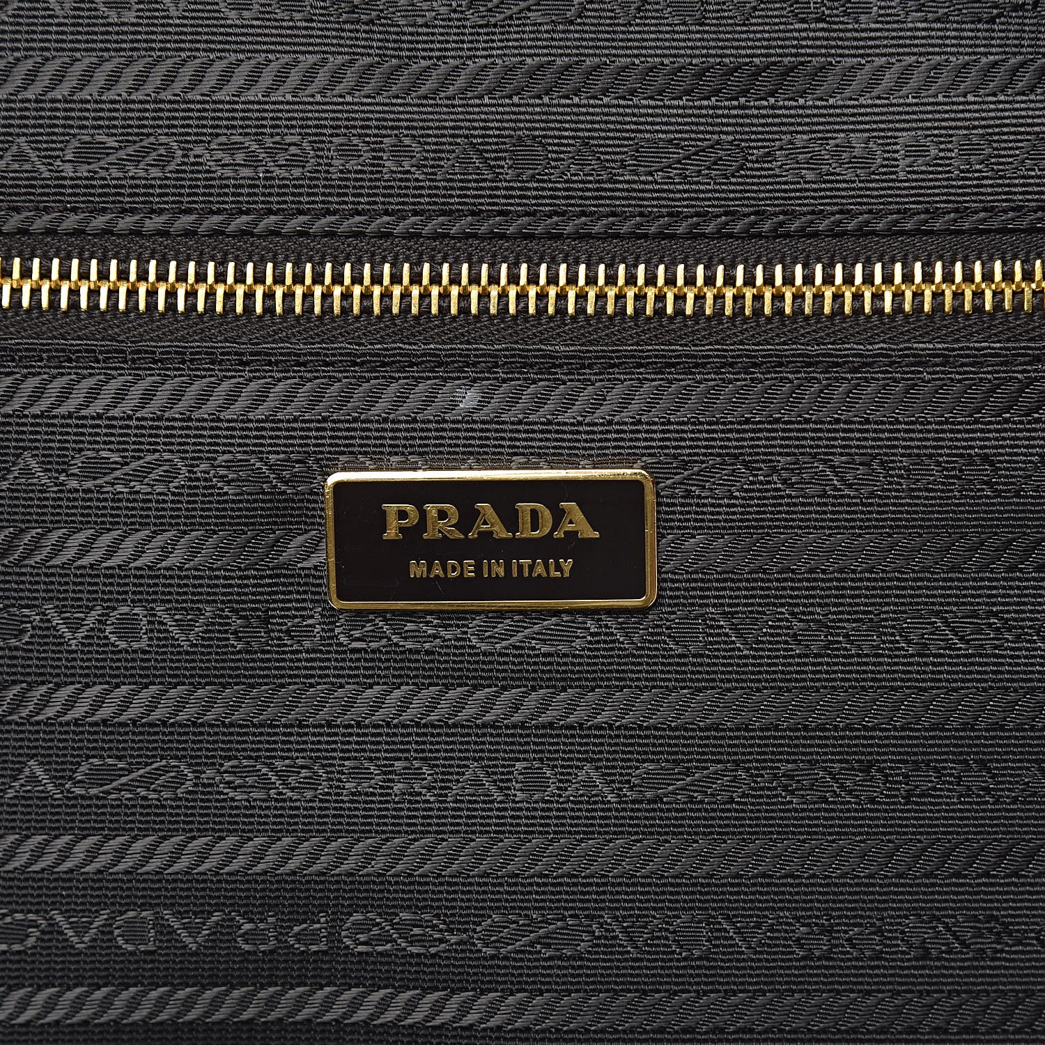 Prada Metallic Cinghiale Canvas Trolley Luggage Naturale Oro 9 of 17