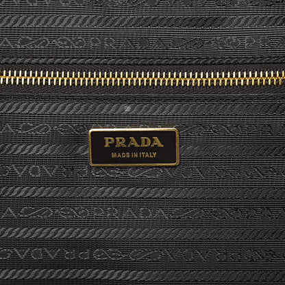 Prada Metallic Cinghiale Canvas Trolley Luggage Naturale Oro 9 of 17