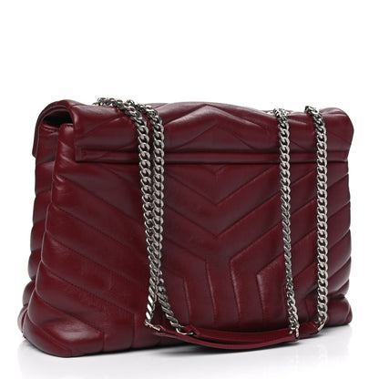 Saint Laurent Calfskin Y Quilted Monogram Medium Loulou Chain Satchel Palissandre 2 of 9