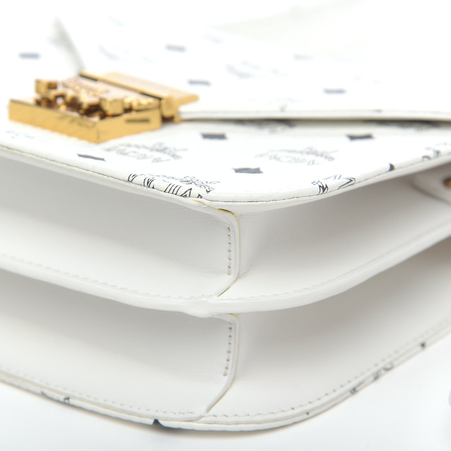 MCM Visetos Small Patricia Crossbody Bag White 9 of 10