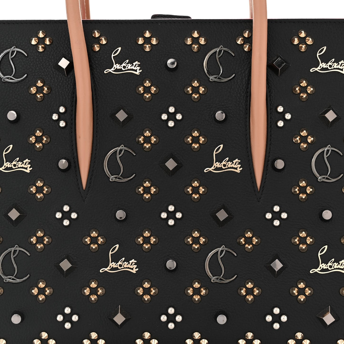 Calfskin Spikes Medium Loubinthesky Paloma Black Multimetal