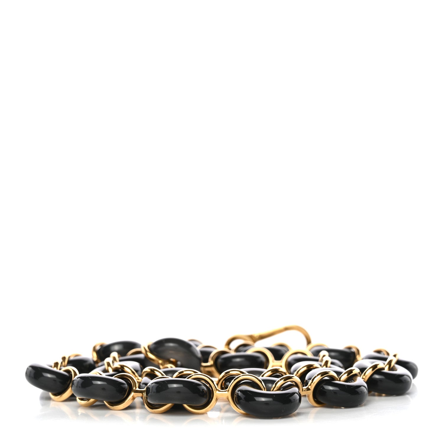 Loewe Brass Acetate Donut Chain Shoulder Strap Black Gold 2 of 3
