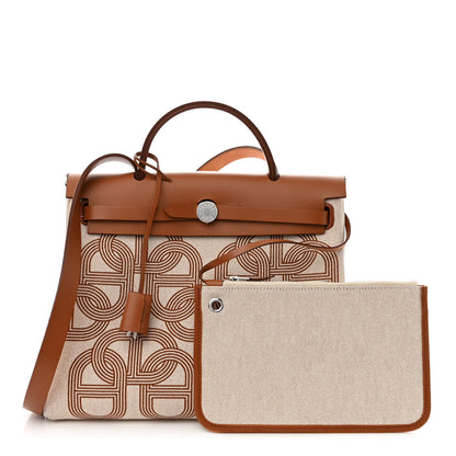 Hermes H Plume Canvas Vache Hunter Circuit 24 Herbag Zip Retourne 31 Fauve Ecru Beige 1 of 10