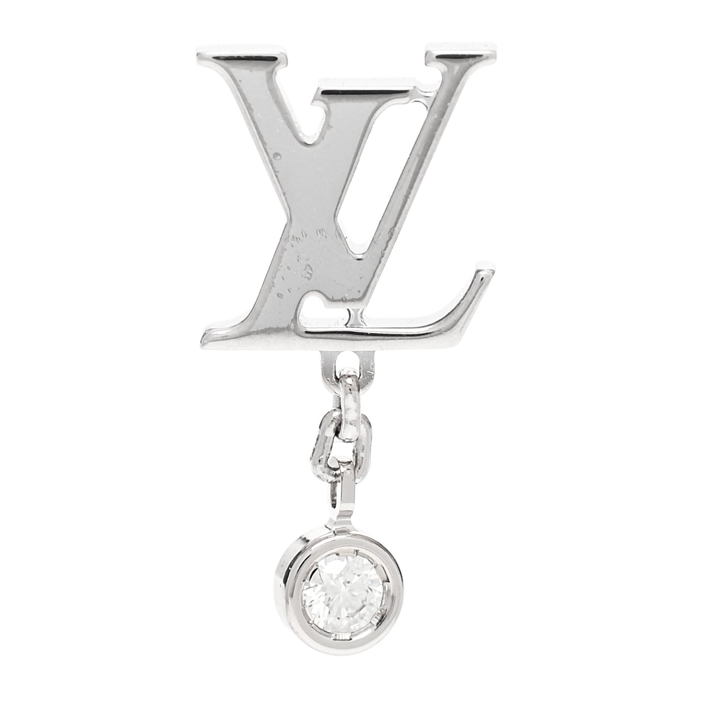 18K White Gold Diamond Idylle Blossom LV Stud Single Earring