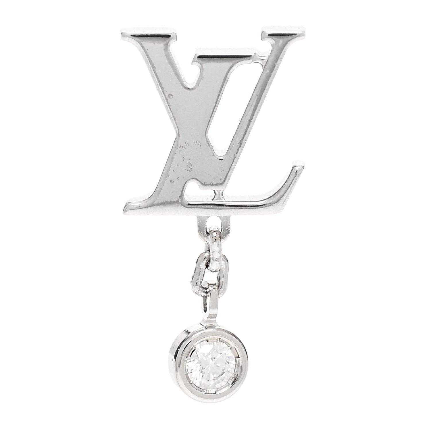 Louis Vuitton 18K White Gold Diamond Idylle Blossom LV Stud Single Earring 1 of 4