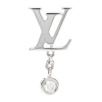 Louis Vuitton 18K White Gold Diamond Idylle Blossom LV Stud Single Earring 1 of 4