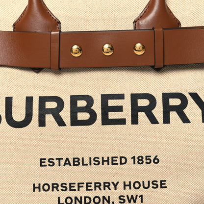 Burberry Calfskin Canvas Logo Print Medium Belt Bag Malt Brown Black 7 of 14