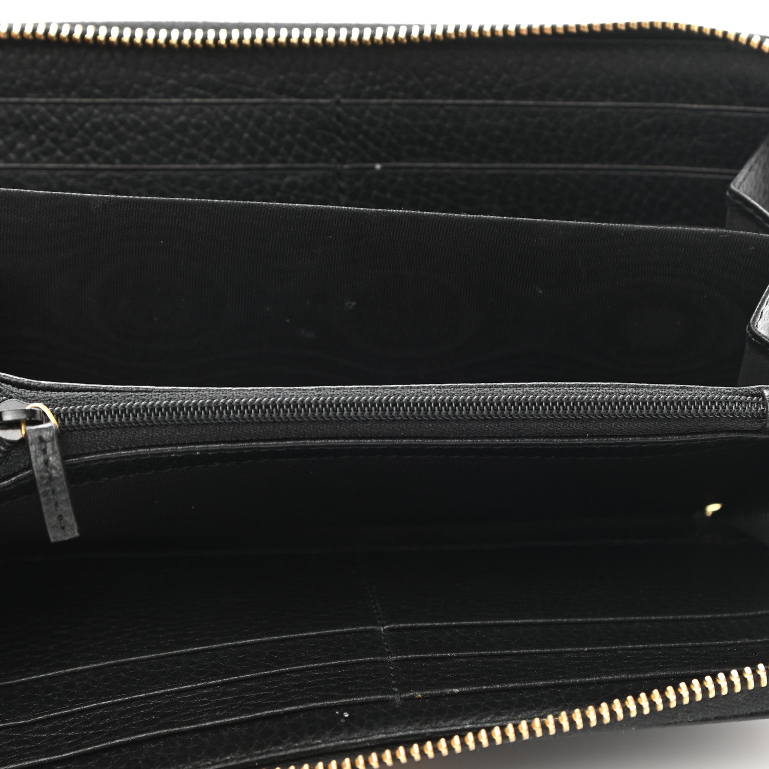 Gucci Dollar Calfskin GG Marmont Zip Around Wallet Black 5 of 8