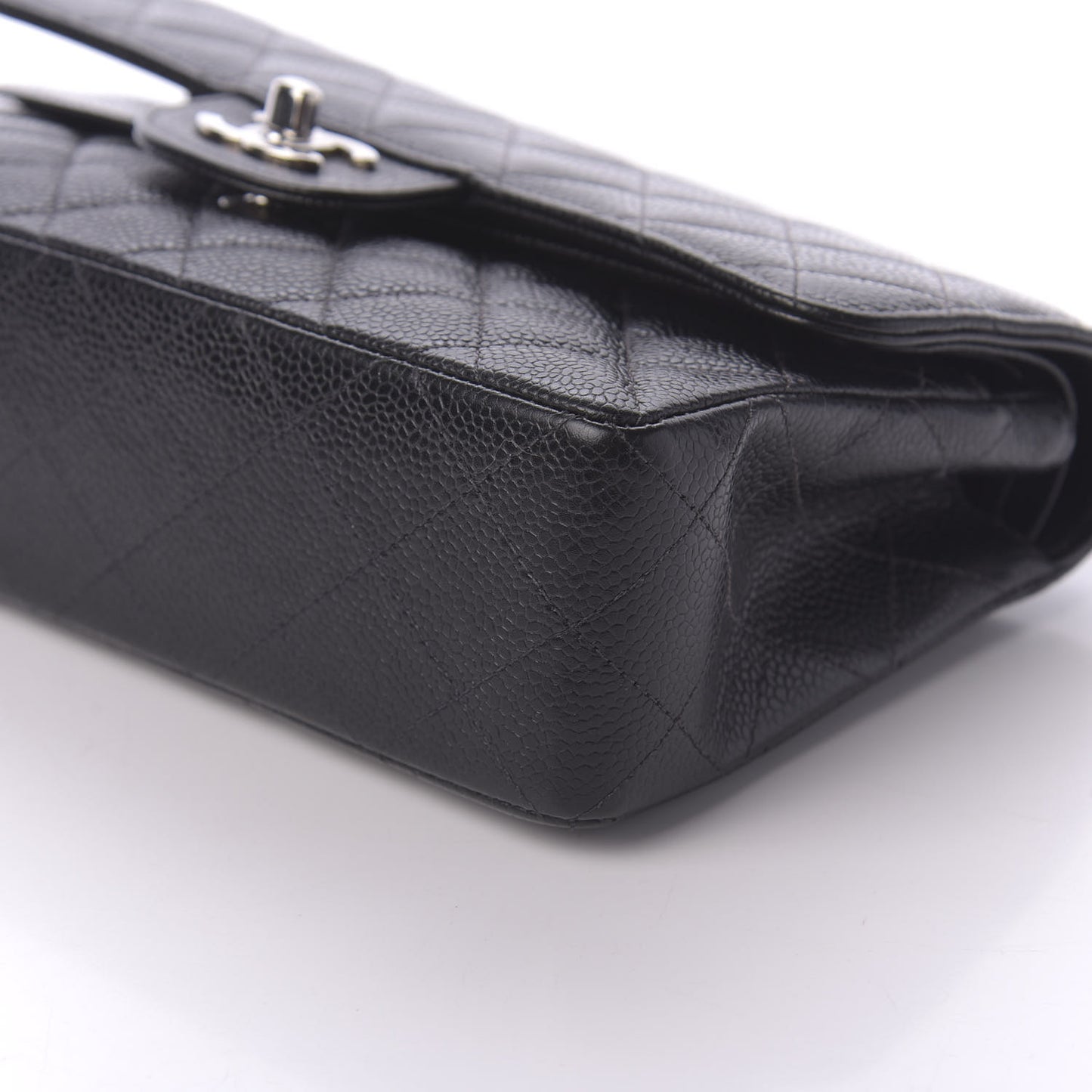 Caviar Quilted Small Double Flap Black
