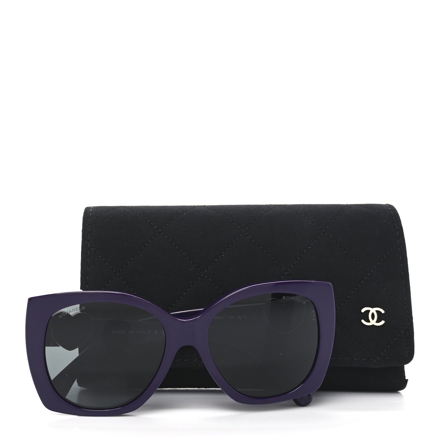 Chanel Acetate Square CC Heart Sunglasses 5519 Purple 7 of 7