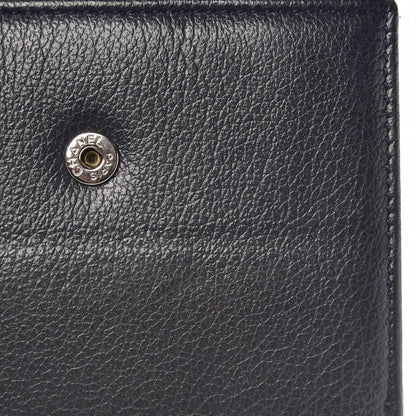 Chanel Glazed Goatskin Camellia Embossed French Flap Wallet Black 10 of 13