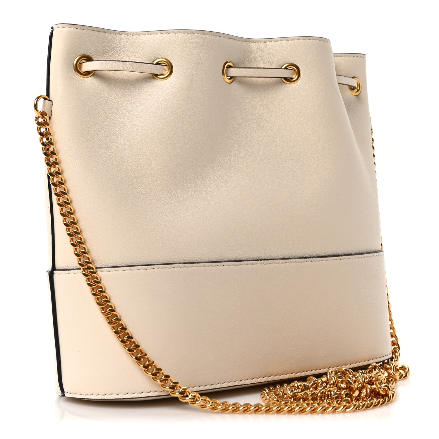 Valentino Garavani Nappa Mini VLogo Signature Chain Bucket Bag Light Ivory 3 of 10