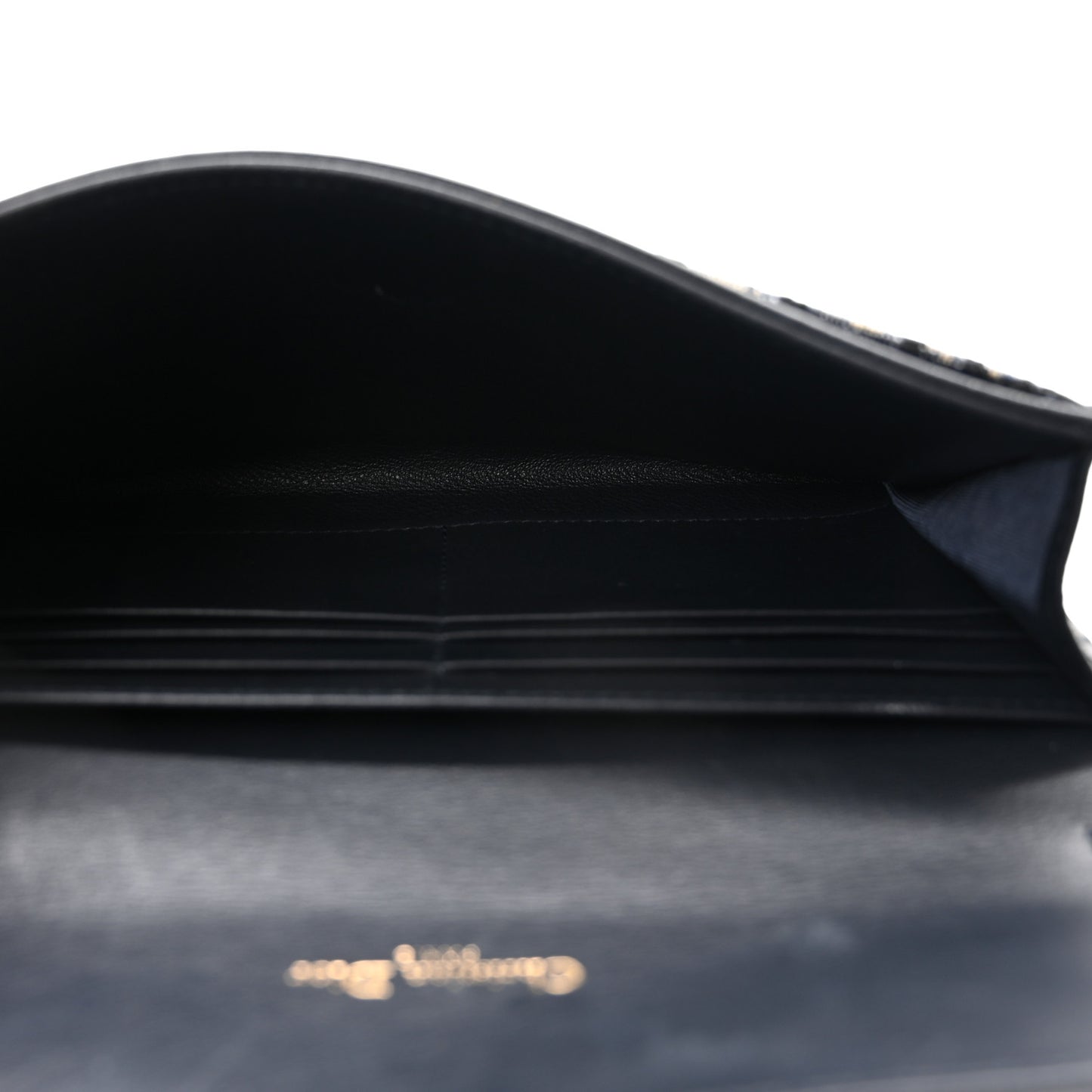 Oblique Saddle Chain Long Wallet Blue