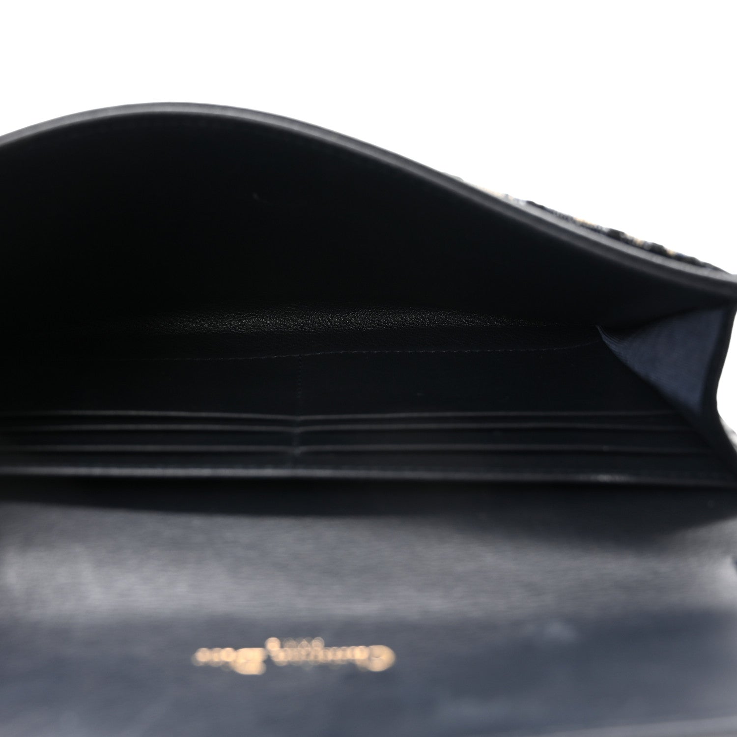 Christian Dior Oblique Saddle Chain Long Wallet Blue 6 of 10