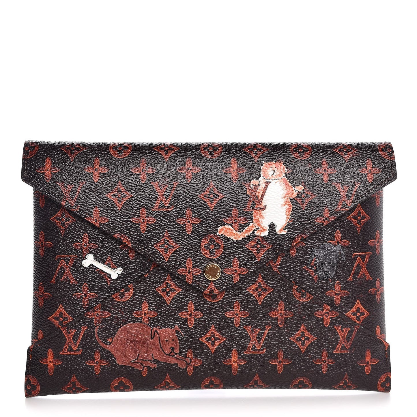 Catogram Large Kirigami Pochette Marron
